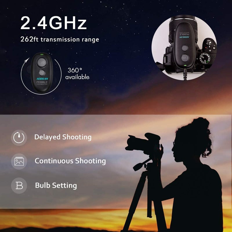 AODELAN Camera Wireless Shutter Release Remote Control for Canon EOS R5 C, R3, R6, 5D, For Fujifilm GFX 50S II, for Olympus E-M1 Mark III, E-M5 III;Replaces Canon TC-80N3, RS-60E3, Fuji RR-100, Olympus RM-CB2 - Image 2